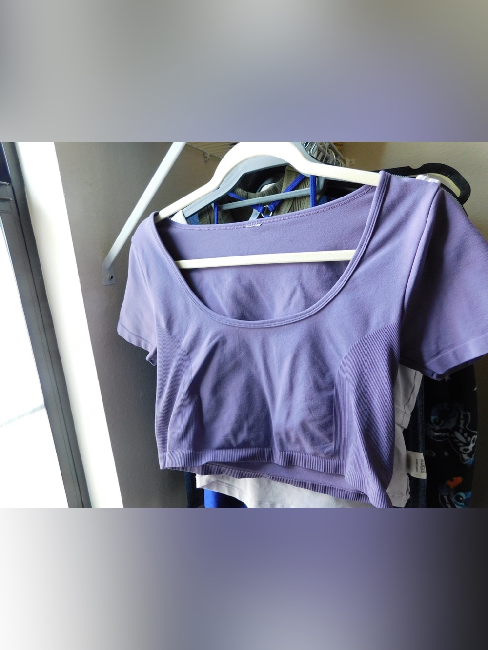 Fabletics Lavender Scoop-Neck Crop Top